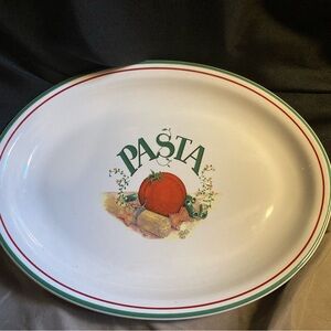 Pfaltzgraff Pasta Serving Platter with Red and Green Accents